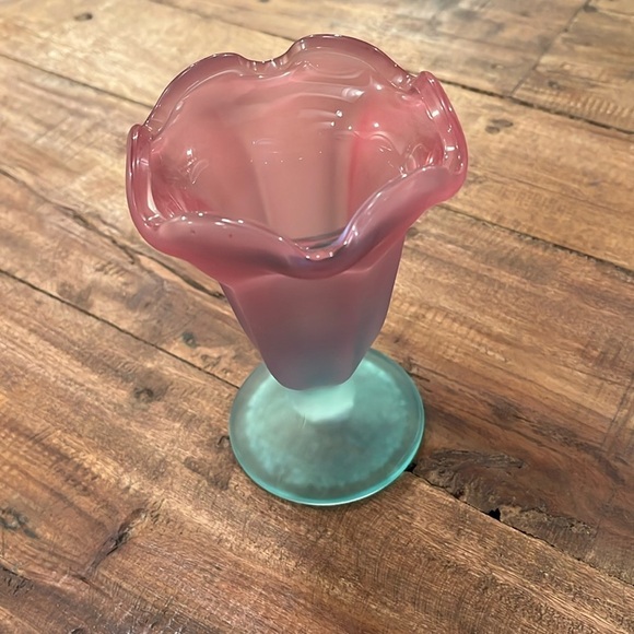 Vintage Dinks Libbey purple blue Ice Cream Sundae Dessert Cup - Picture 2 of 6